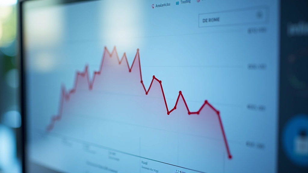 Detailed view of Google Search Console traffic graph showing sharp decline in impressions and click-through rate over time
